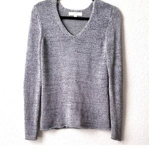 LOFT Gray V-Neck Sweater